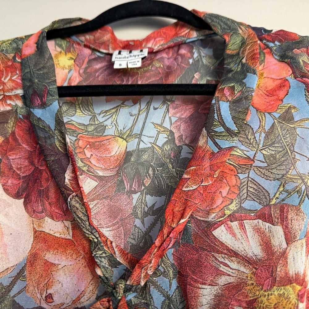Haute Hippie Silk Sheer Floral Blouse - Picture 11 of 11